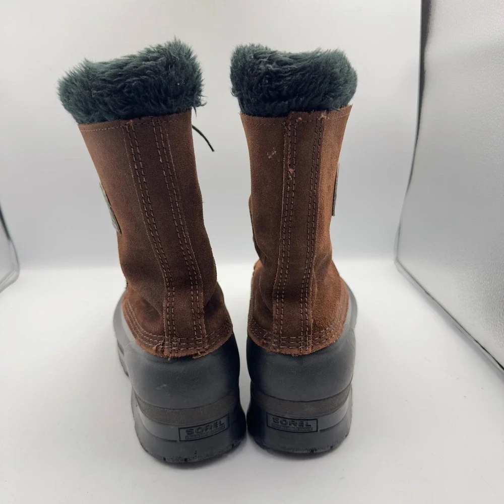 Sorel Kaufman‎ Canada Vintage Winter Snow Boots Brown Suede Rubber Duck Mens 10
